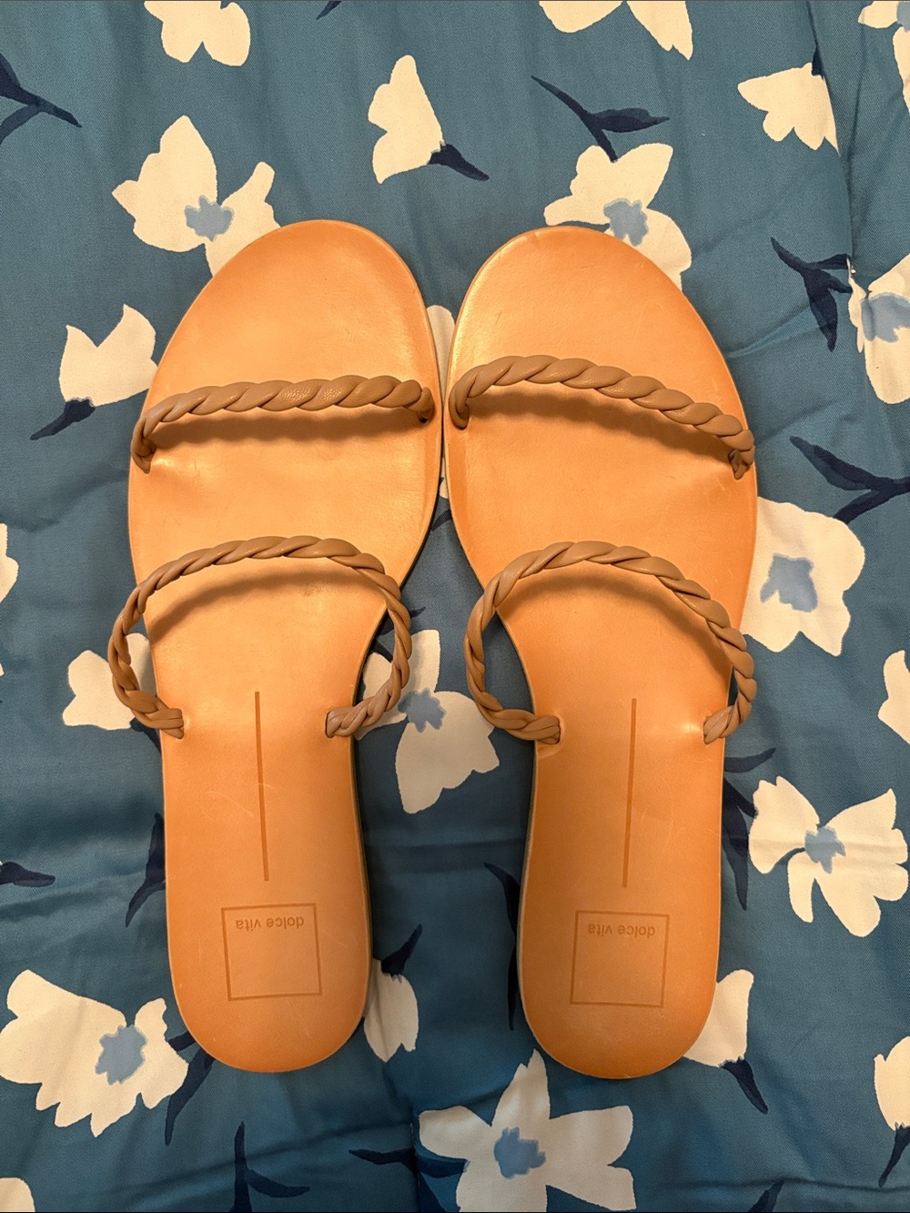 Dolce Vita Tan Braided-Strap Slide Sandals